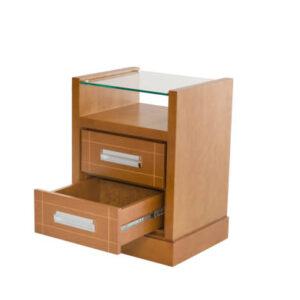 Wooden chest of drawers isolated on white background