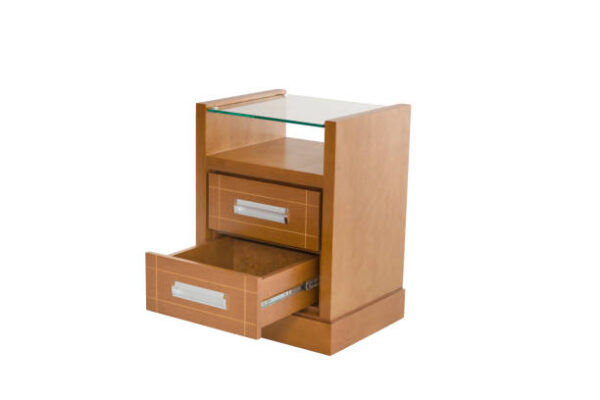 Wooden chest of drawers isolated on white background