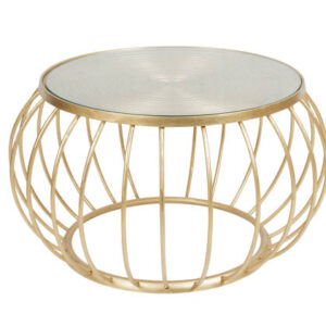 Modern golden coffee table isolated on background