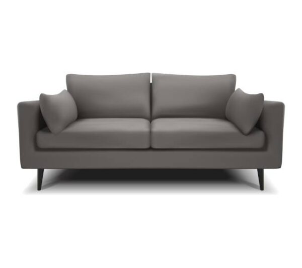 3d realistic vector gray sofa, couch on a white background. isolated.